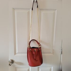 Elegant Red Bucket Bag